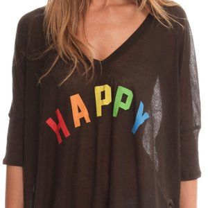 Wildfox Happy Girl Sunday Morning V-Neck Tee